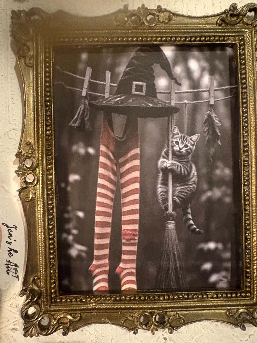 Cadre Gothique - La Sorcière et son Chat PL003